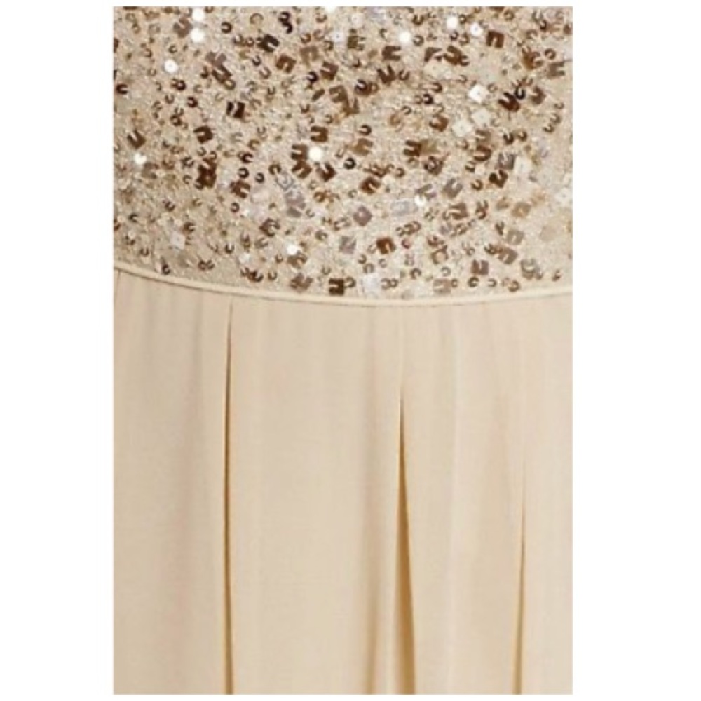 ADRIANNA PAPELL SEQUIN LACE BODICE & CHIFFON GOWN - Picture 6 of 8